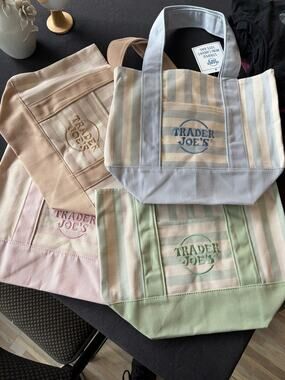 Trader Joe’s mini striped totes - set of 4 2026 nwt